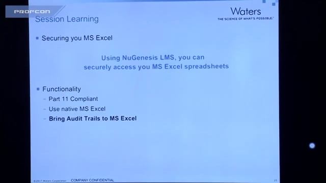 Семинар Waters (часть 4). Включение электронных таблиц Excel в систему управления данными Waters. смотреть онлайн