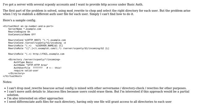 DevOps & SysAdmins: Dynamic AuthUserFile in apache with mod_rewrite. Is it possible? смотреть онлайн
