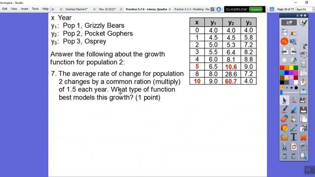 Practice 5.7.4 - Linear, Quadratic, and Exponential Functions смотреть онлайн