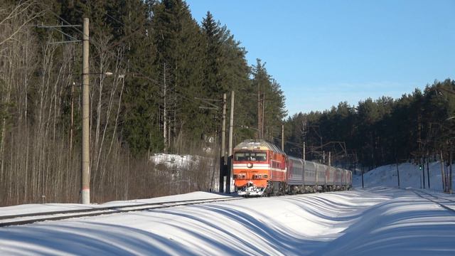 Эксклюзив! Тепловоз ТЭП70-0293 в оригинальном окрасе! смотреть онлайн