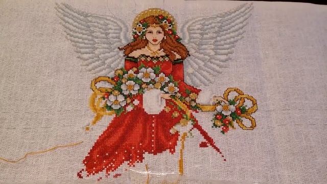 Сп 100 дней до нового года. Рождественский ангел от Джоан Элиот. Вышитый новогодний снеговик. смотреть онлайн