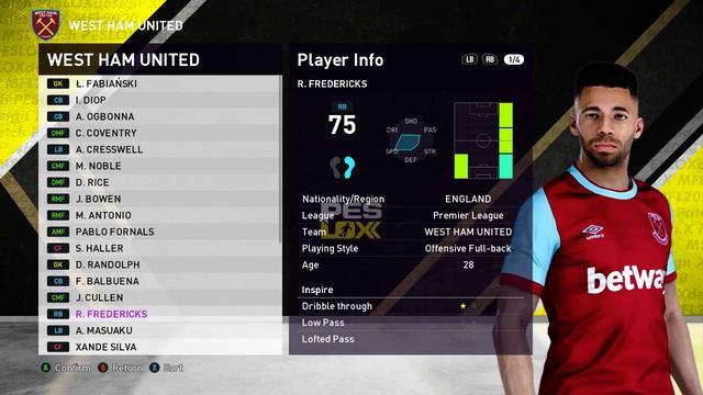 WEST HAM UNITED Official PES 2021 Team Stats for PES 2020 | Download смотреть онлайн