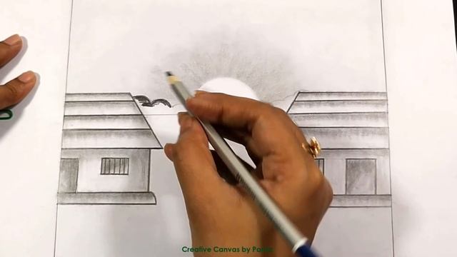 Sunset Drawing, Drawing with Pencil, Landscape Drawing, Village Drawing, Pencil Art Tutorial смотреть онлайн