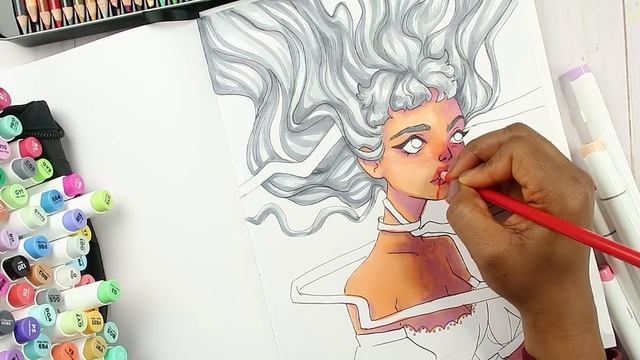 how SPOOKY can I make my art- using the Ohuhu 72 Brush Markers and Arteza Colored Pencils смотреть онлайн