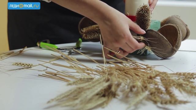 Как сделать композицию из сухоцветов смотреть онлайн