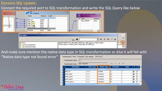 SQL Transformation Dymanic SQL Update смотреть онлайн