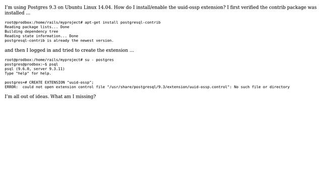 How do I install/enable the uuid-ossp extension on Postgres 9.3? (2 Solutions!!) смотреть онлайн