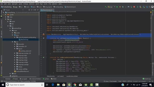 Smiley Rating Bar in Android Kotlin смотреть онлайн