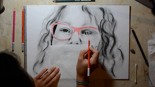 Portrait charcoal drawing / Портрет - рисование углем смотреть онлайн