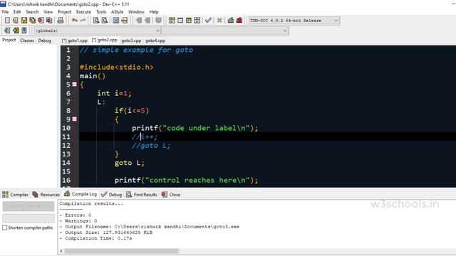 goto Statement in C - W3schools.in смотреть онлайн
