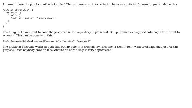 DevOps & SysAdmins: Chef: Load Attributes from encrypted databag in json role смотреть онлайн