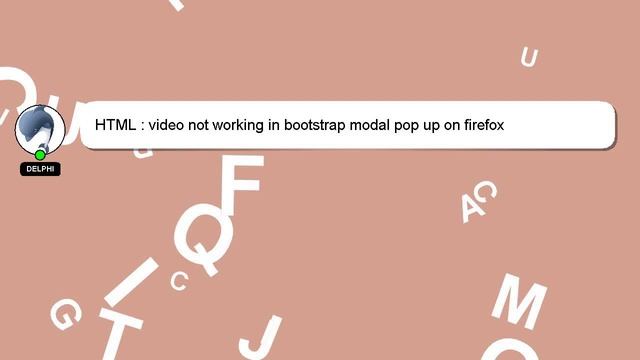 HTML : video not working in bootstrap modal pop up on firefox смотреть онлайн
