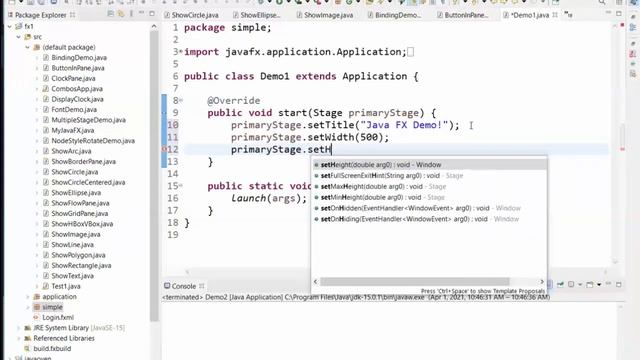 JavaFX Lecture-01 The Basics Stage Scene and VBox HBox Layouts смотреть онлайн