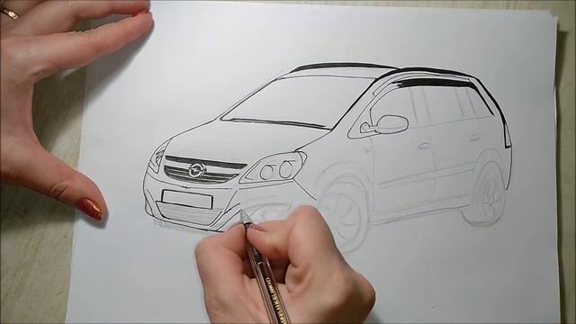 Опель Зафира РИСУНОК карандашом ручкой Как нарисовать Автомобиль смотреть онлайн