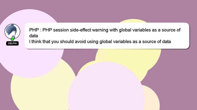 PHP : PHP session side-effect warning with global variables as a source of data смотреть онлайн