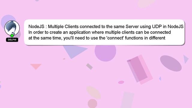 NodeJS : Multiple Clients connected to the same Server using UDP in NodeJS смотреть онлайн
