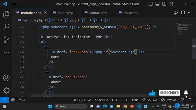Active nav link indicator using PHP | Active link indicator using PHP смотреть онлайн