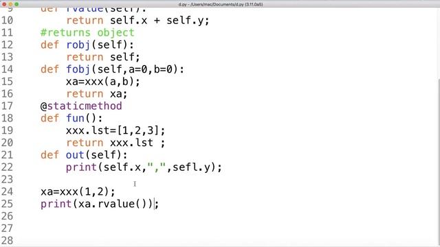 week 06 returning a value or object from the python class method смотреть онлайн