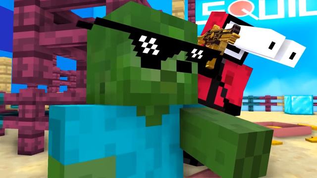 Monster School : Fire Baby Zombie x Squid Game Doll Love Run Challenge - Minecraft Animation смотреть онлайн