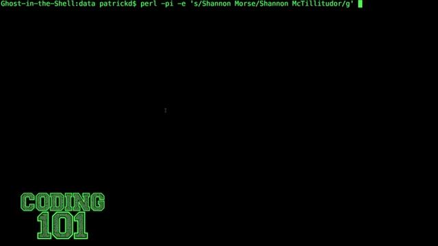 Coding 101 24: Perl: Command Line Search and Replace смотреть онлайн
