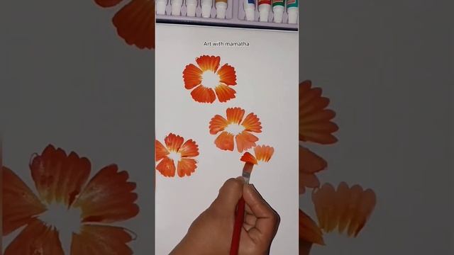 One stroke simple flower making... please subscribe my channel #satisfying #artwithmamatha #flowers смотреть онлайн