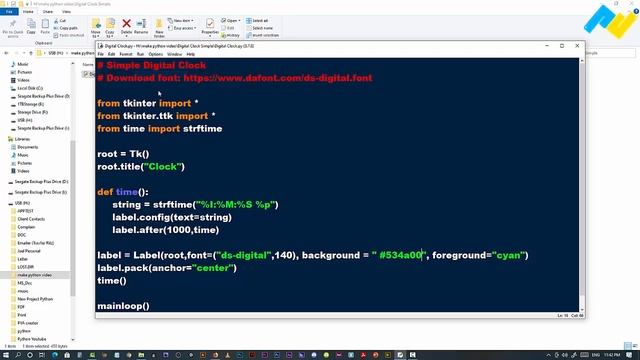 Create Simple Digital Clock using Python Tkinter смотреть онлайн