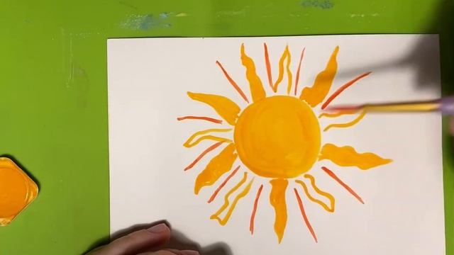 Простая картина для детей «Солнце» • Easy painting for children „Sun“ смотреть онлайн