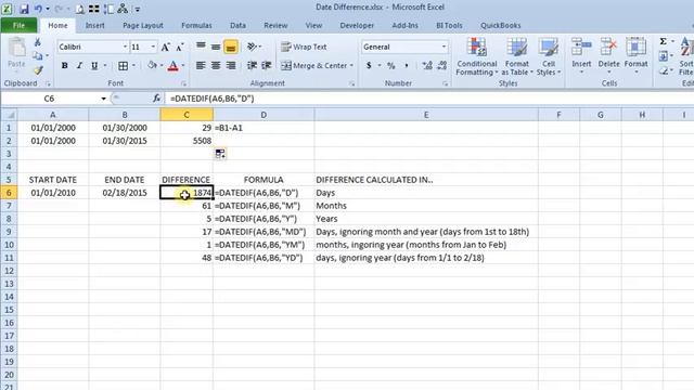 Calculate the Difference Between Two Dates in Excel смотреть онлайн