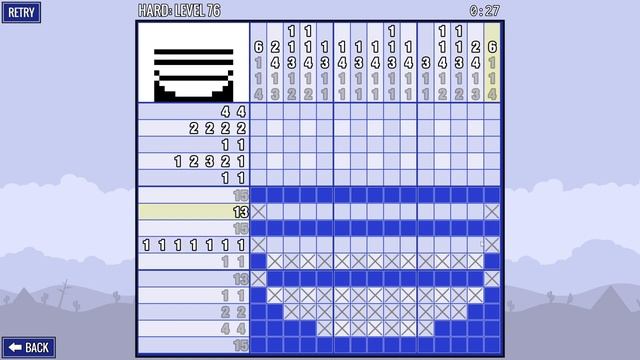 Picross Touch (Hard Level 76) Gameplay and Tutorial смотреть онлайн