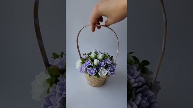Букет из мыльных цветов, тюльпанов в корзине смотреть онлайн