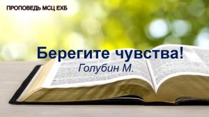 Берегите чувства! Голубин Михаил. Проповедь. МСЦ ЕХБ