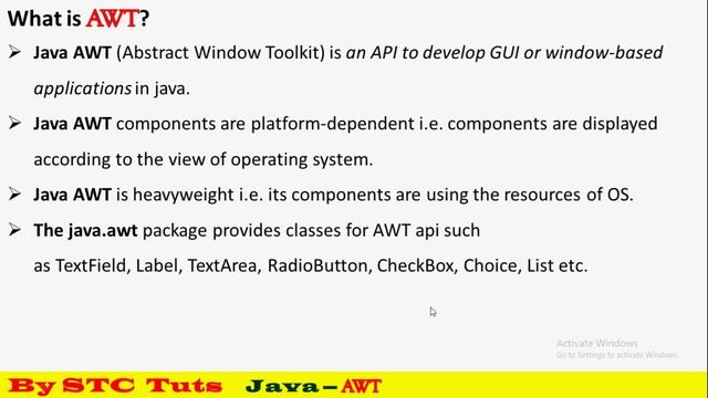 Introduction to AWT (Abstract Window Tool), Class Hierarchy and Useful methods in java (हिंदी में) смотреть онлайн