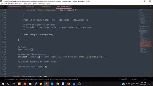 21. Add categories in edit/update post and delete post function смотреть онлайн