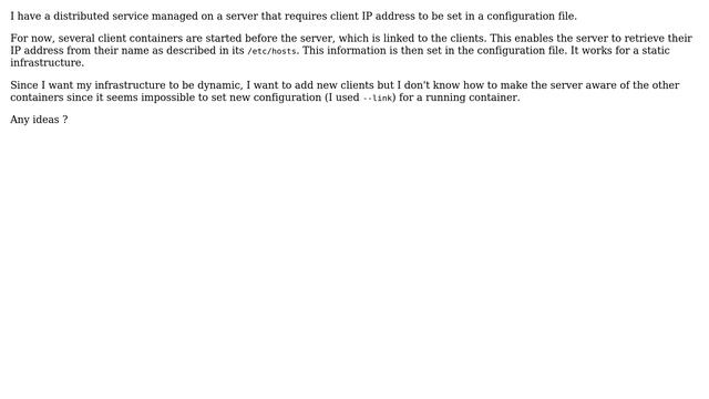 DevOps & SysAdmins: How to make a running Docker container aware of the other containers? смотреть онлайн
