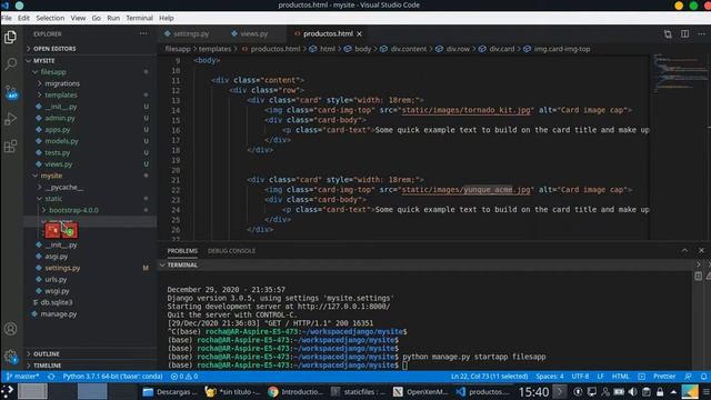 Django static files (Archivos estáticos) en modo desarrollo смотреть онлайн