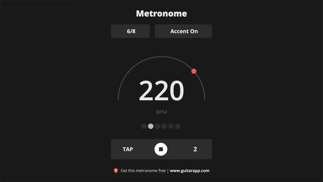 220 BPM Metronome 6/8 смотреть онлайн