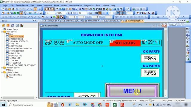 How to upload and download program from Mitsubishi HMI // Read, write program into plc wia HMI смотреть онлайн