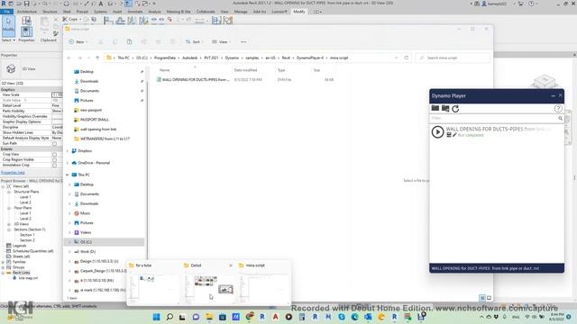 Automatic wall opening for duct and pipes in a link using dynamo player смотреть онлайн