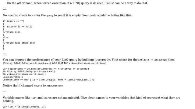 Code Review: Searching based on a query string and returning JSON ActionResult (3 Solutions!!) смотреть онлайн