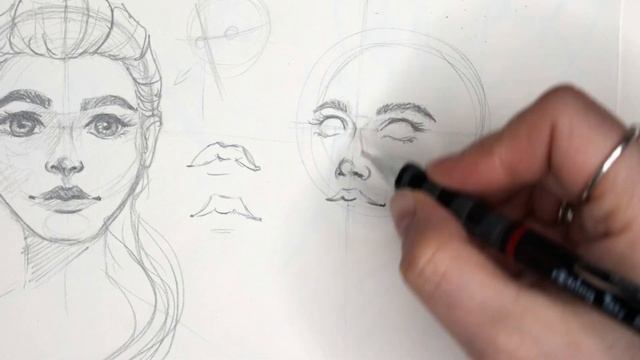How I draw faces // half profile tutorial смотреть онлайн