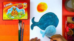 Как нарисовать КИТА - Урок рисования красками