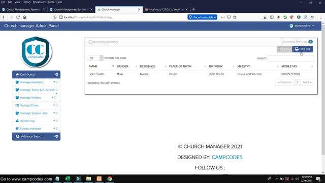 Complete Church Management System Software in PHP/MySQL Demo | Free Source Code Download смотреть онлайн