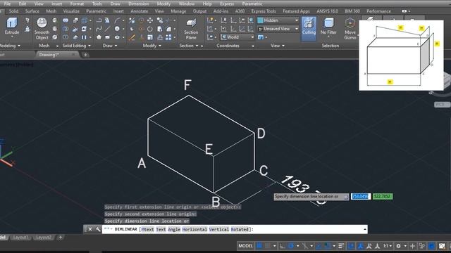 AutoCAD Tutorial: How To draw Dimensional in 3D Mode (Using: User Coordinate System / UCS) смотреть онлайн