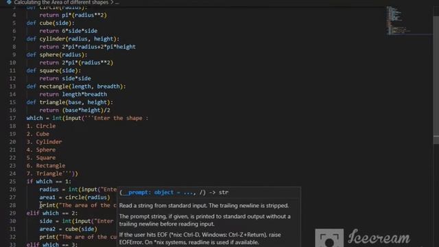 Finding the Area of different shapes using Python in less than 5 minutes смотреть онлайн