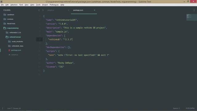 RethinkDB - 02 - Installing JavaScript Driver using NodeJS смотреть онлайн