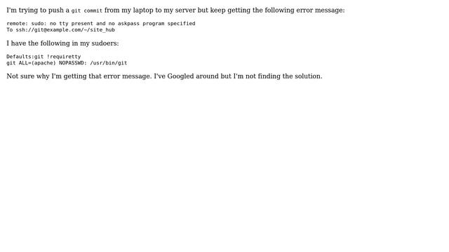 Getting no tty present and no askpass program specified when using git over ssh смотреть онлайн