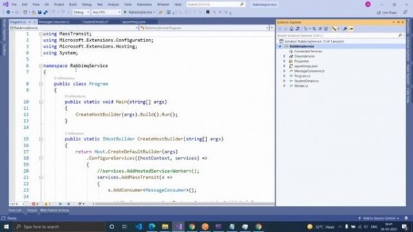 How to receive message from RabbitMQ using Masstransit in ASP.NET Core | Consumer |  WorkerService