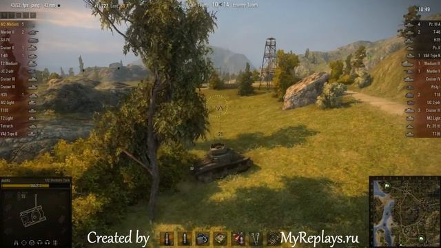 WOT: Hills - M2 Medium Tank - 10 frags - смотреть онлайн