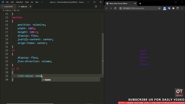 CSS Quick Menu Item Hover Effects For Beginners | CSS Effects Tutorial смотреть онлайн