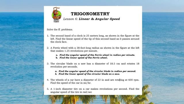 TRIGONOMETRY | Lesson 6 : Linear & Angular Speed смотреть онлайн